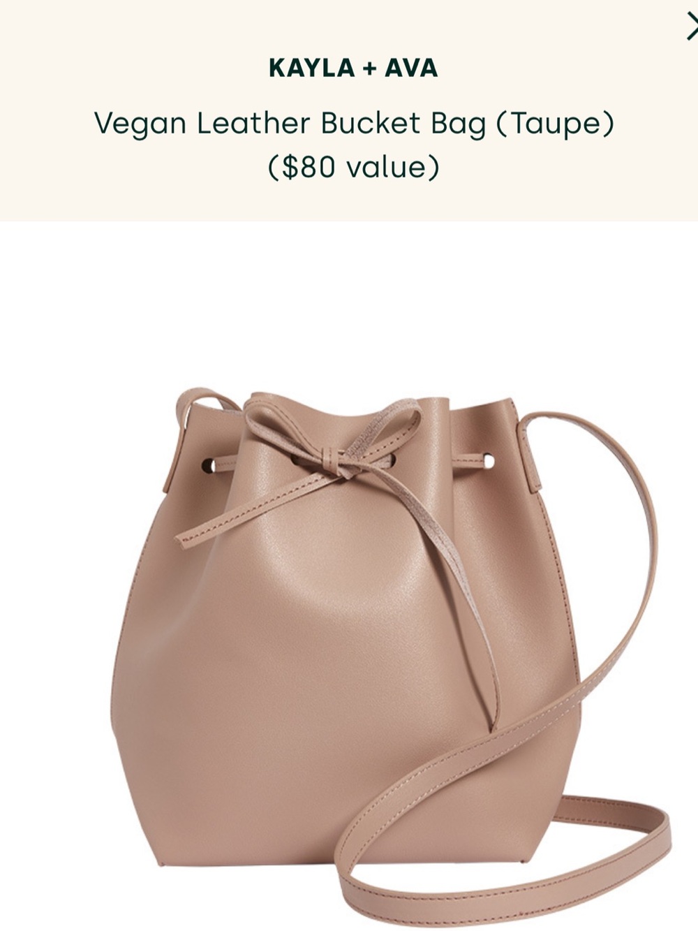 Kayla & Ava Tan Drawstring Bucket Bag
